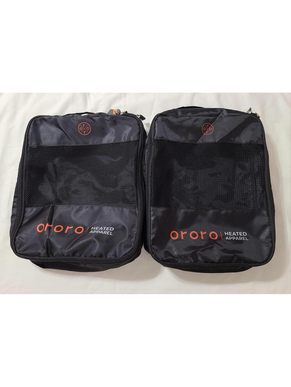 2pk Ororo Heated Apparel Black Storage Bags for Size XS Jackets Protective Pouch